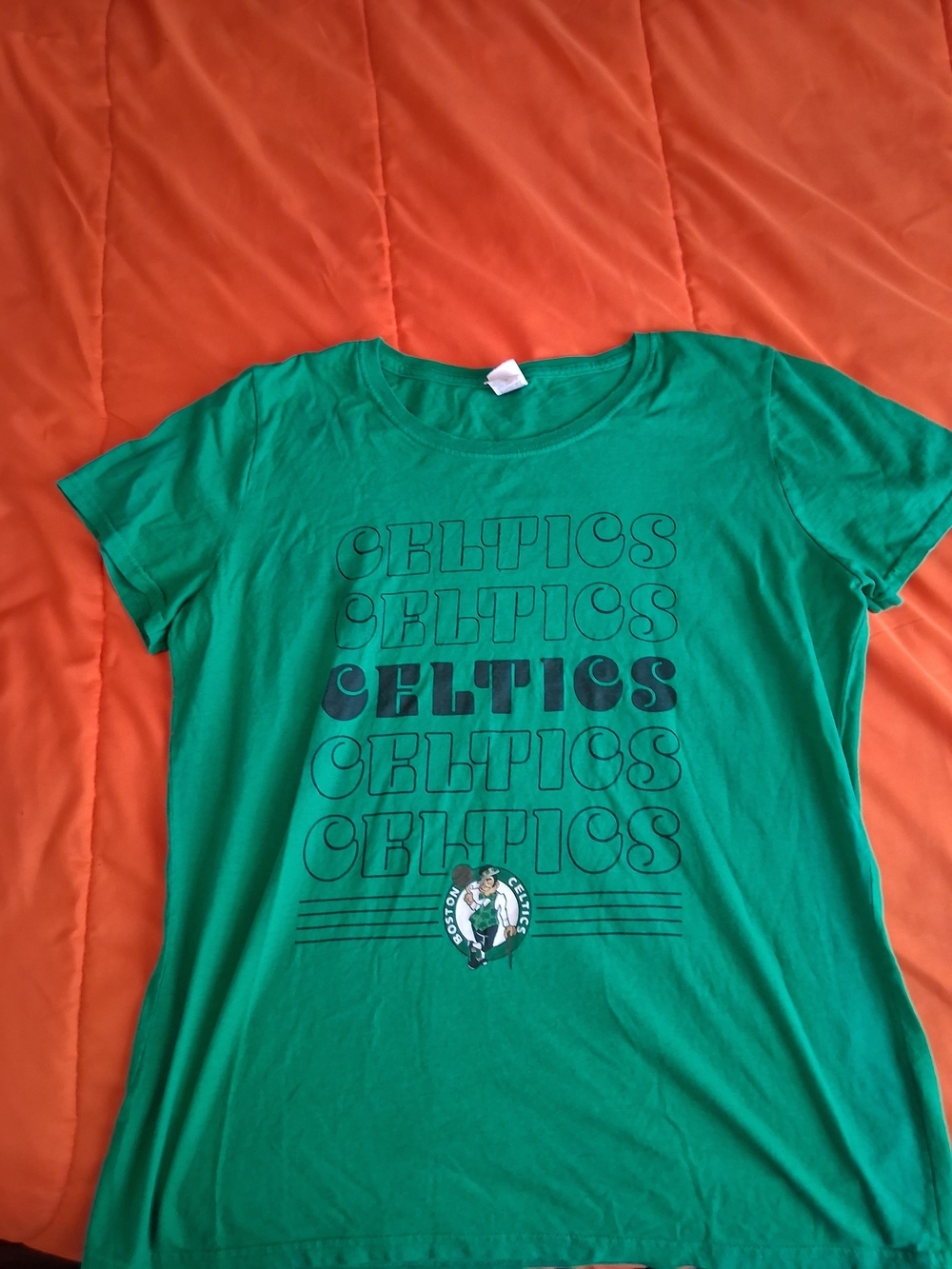 Vintage Y2k Boston Celtics Green T-Shirt Women's XL NBA Basketball - Picture 4 of 5